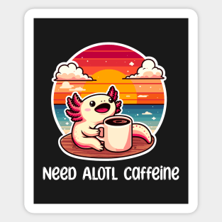 Cute Axolotls Kawaii Coffee Sticker
